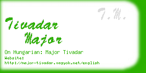tivadar major business card